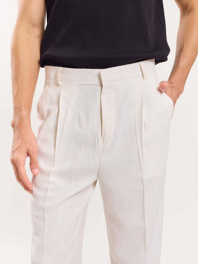 Cream Linen Trousers