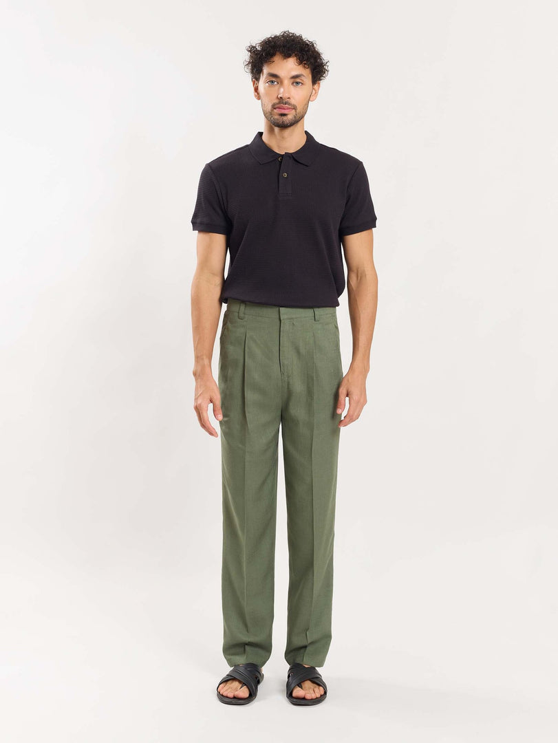 Olive Linen Trousers