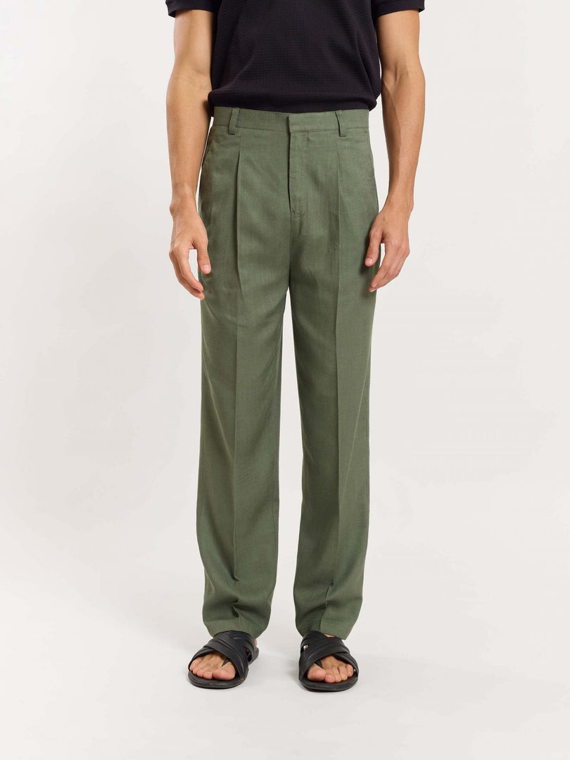 Olive Linen Trousers