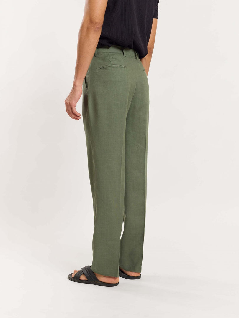 Olive Linen Trousers