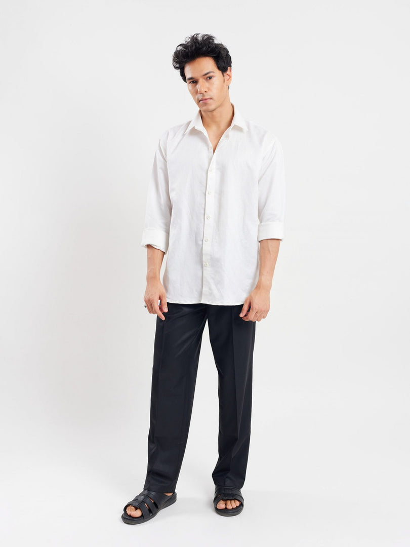 Relaxed Fit Linen-Blend Shirt