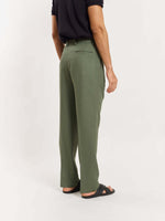 Load image into Gallery viewer, Olive Linen Trousers
