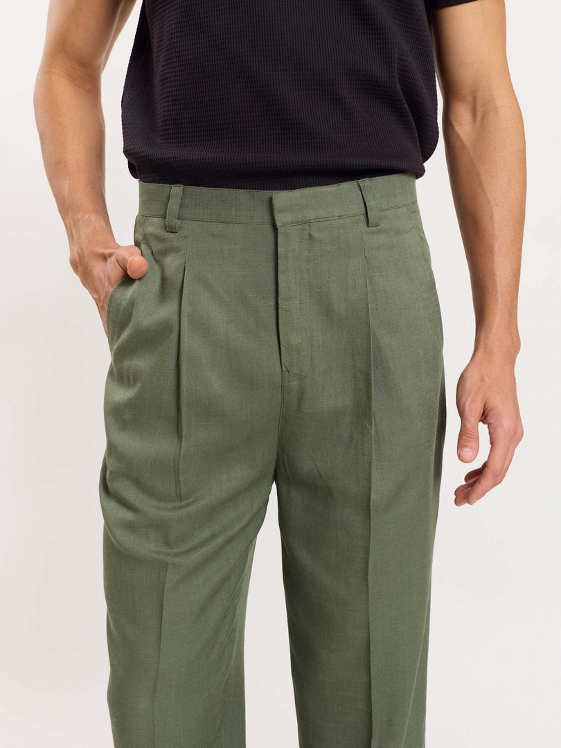 Olive Linen Trousers