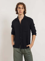 Load image into Gallery viewer, Black Gauze Holiday Shirt
