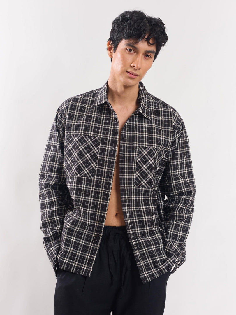 Black Checked Holiday Shirt