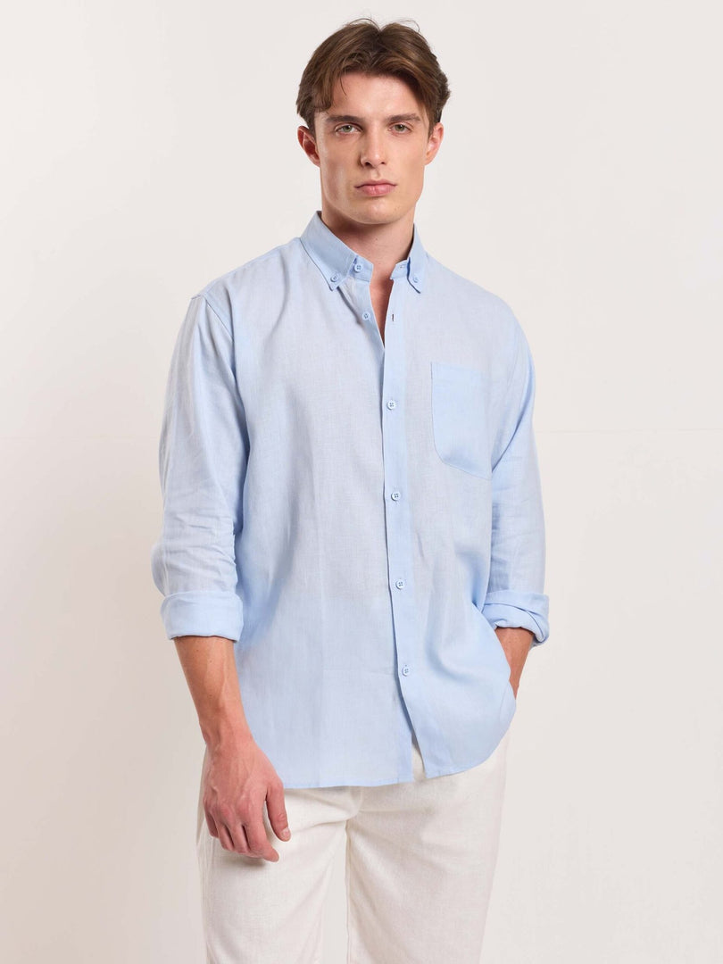 Sky Blue Linen Shirt