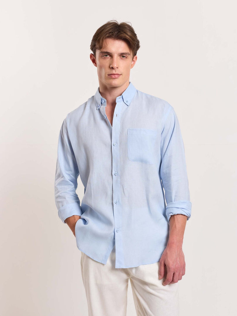 Sky Blue Linen Shirt