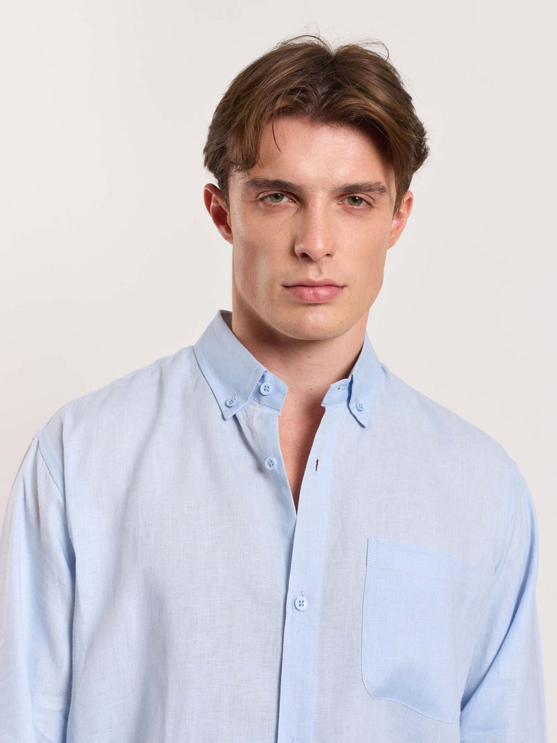 Sky Blue Linen Shirt