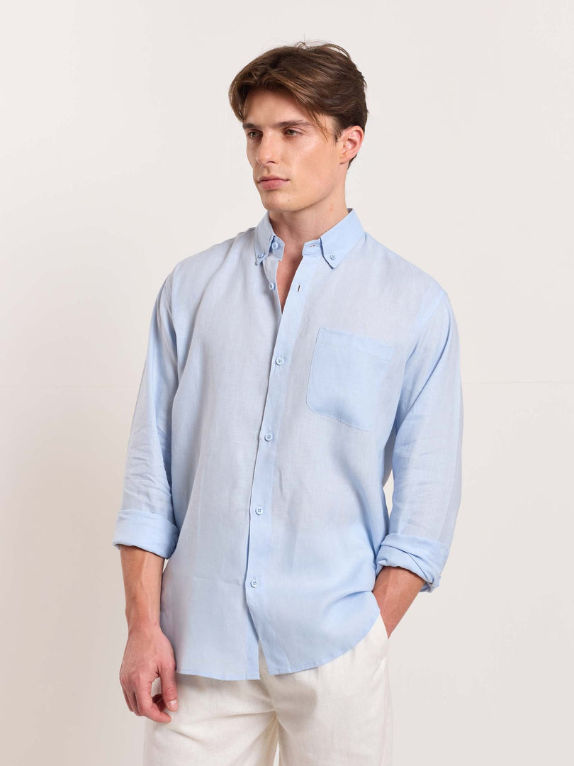 Sky Blue Linen Shirt