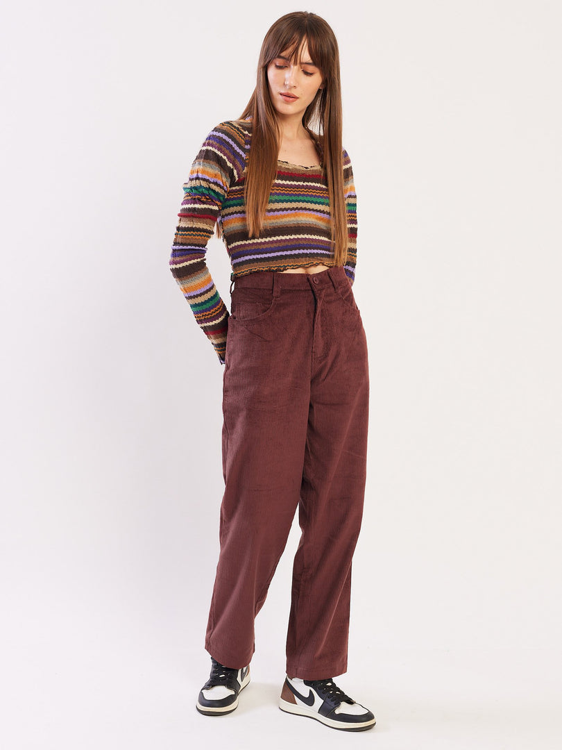 Loose Fit Corduroy Trousers