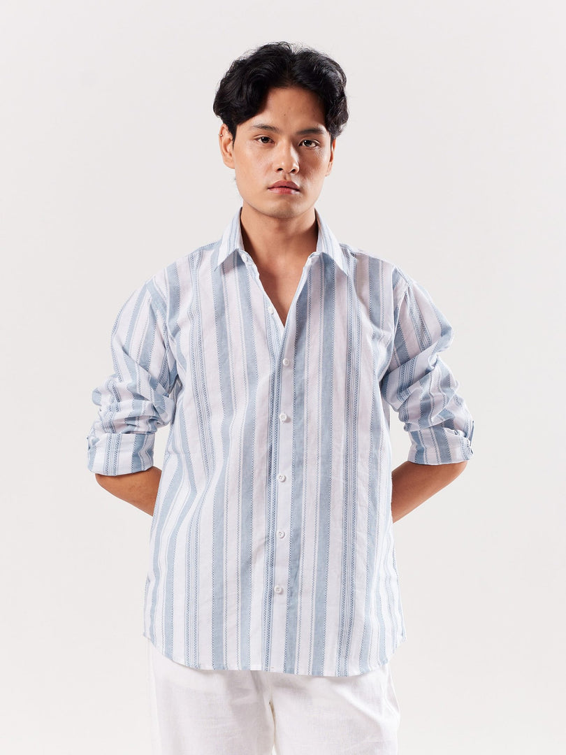 Linen-blend Striped Shirt