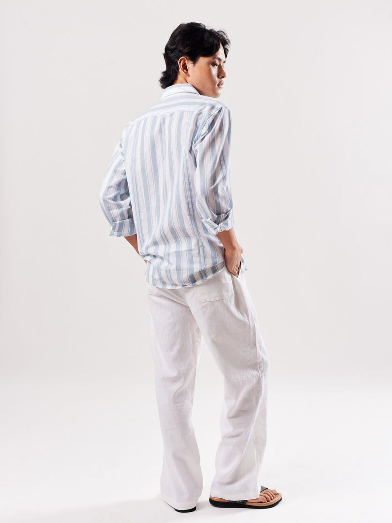 Linen-blend Striped Shirt