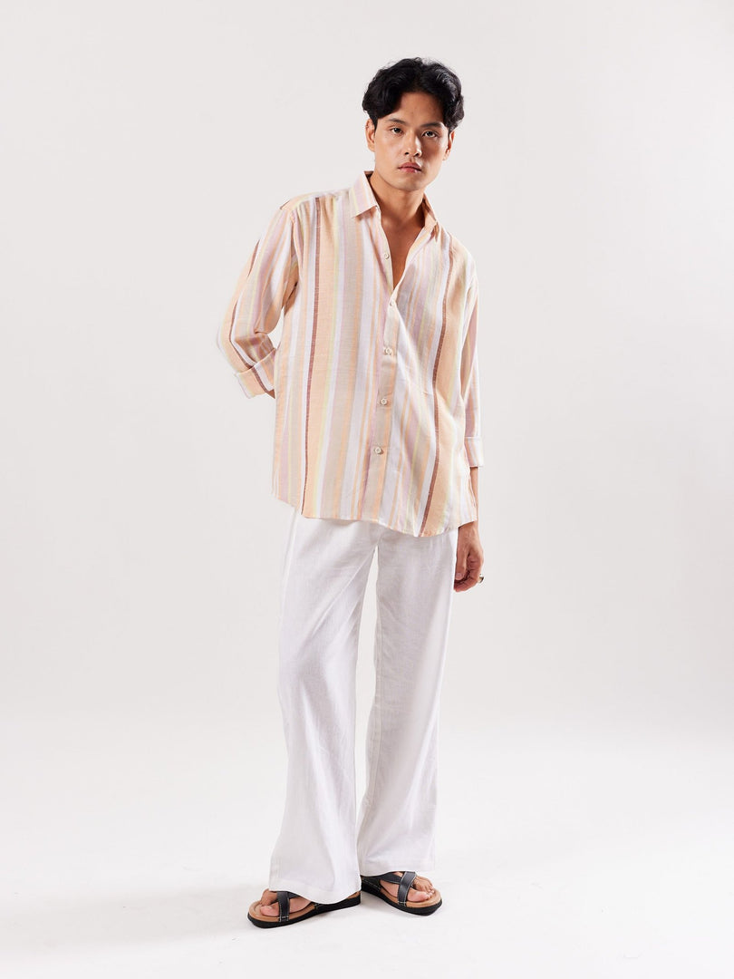 Linen-blend Striped Shirt