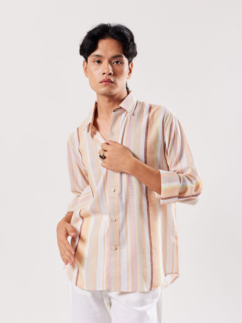 Linen-blend Striped Shirt