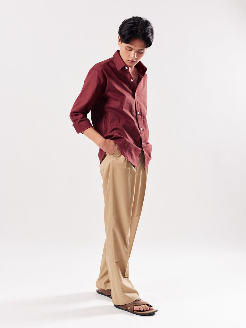 Maroon Linen Shirt