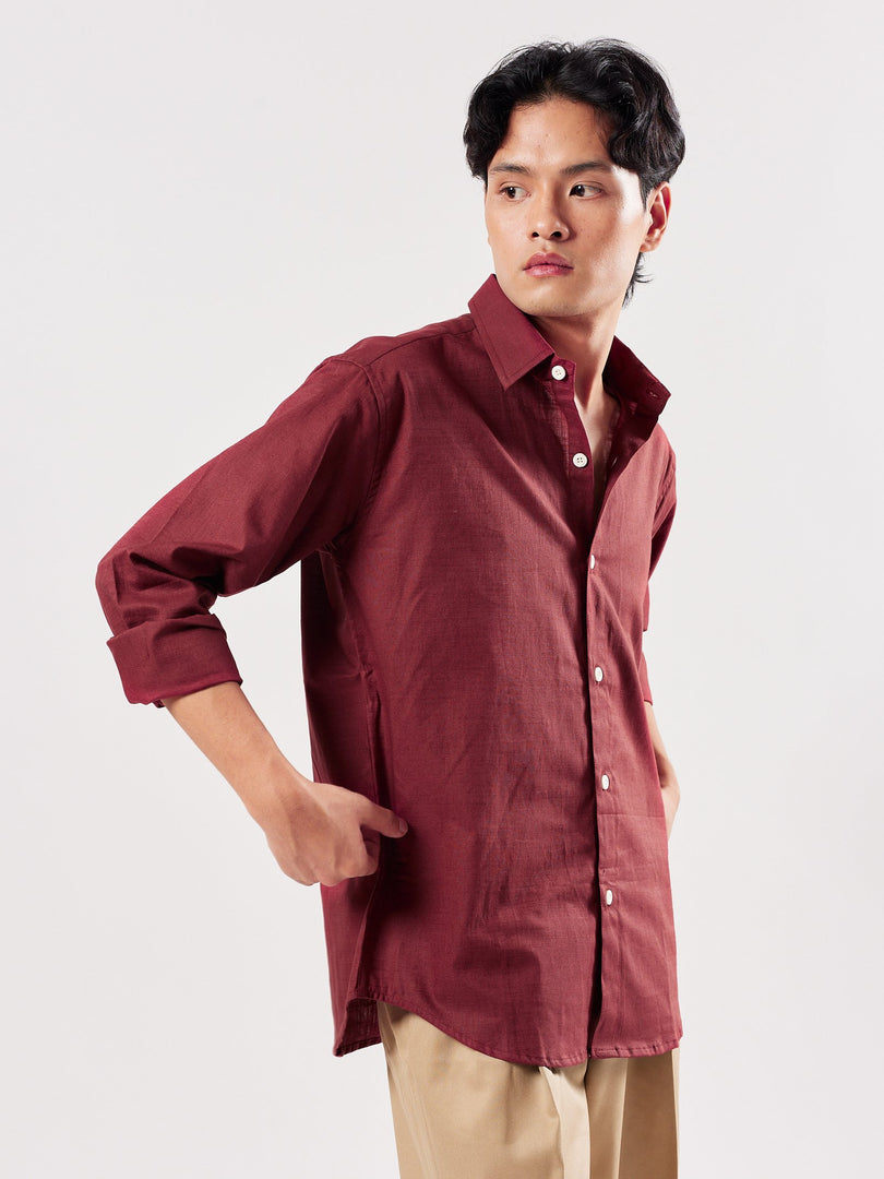 Maroon Linen Shirt