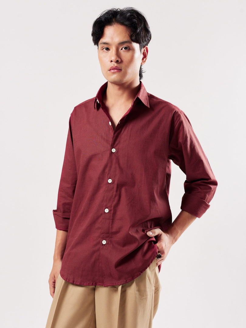 Maroon Linen Shirt