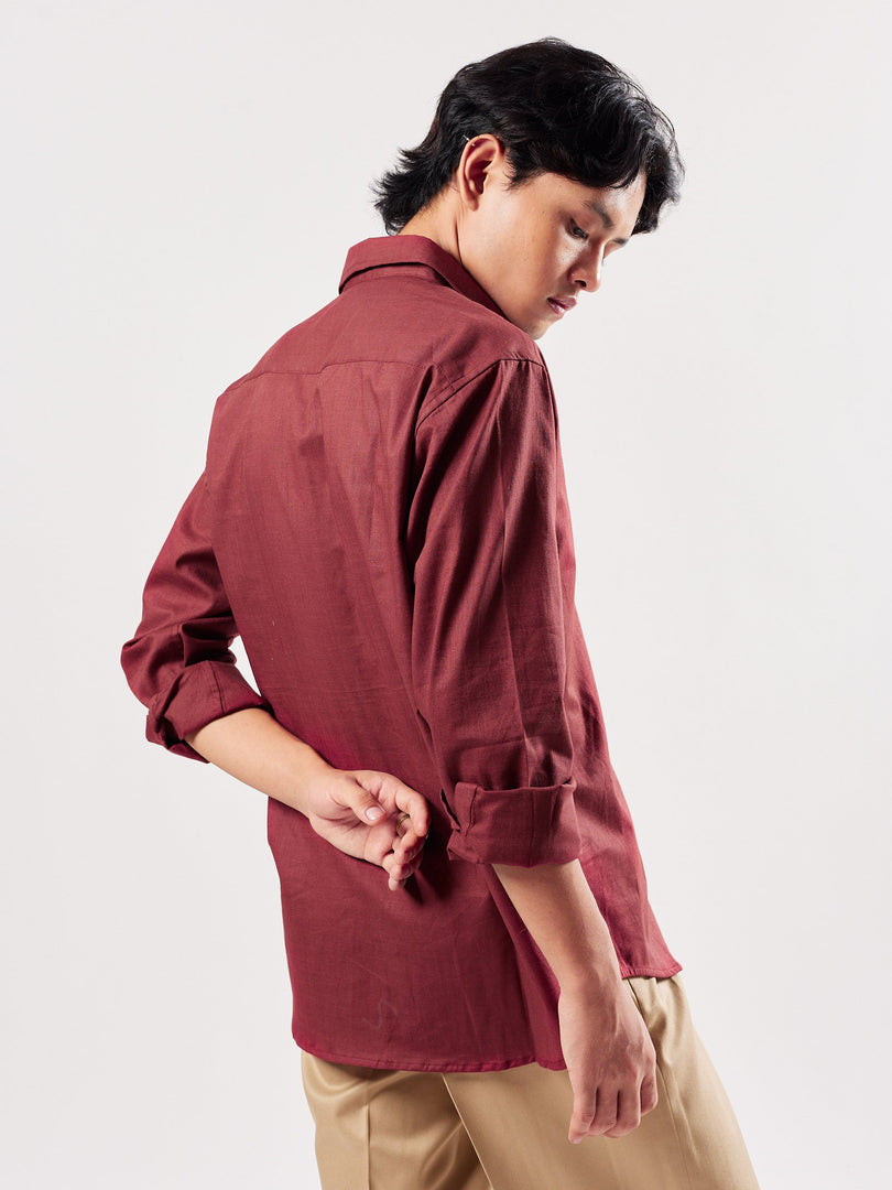 Maroon Linen Shirt