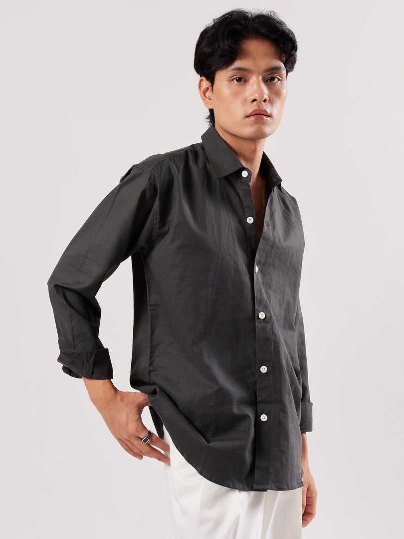 Dark Grey Linen Shirt