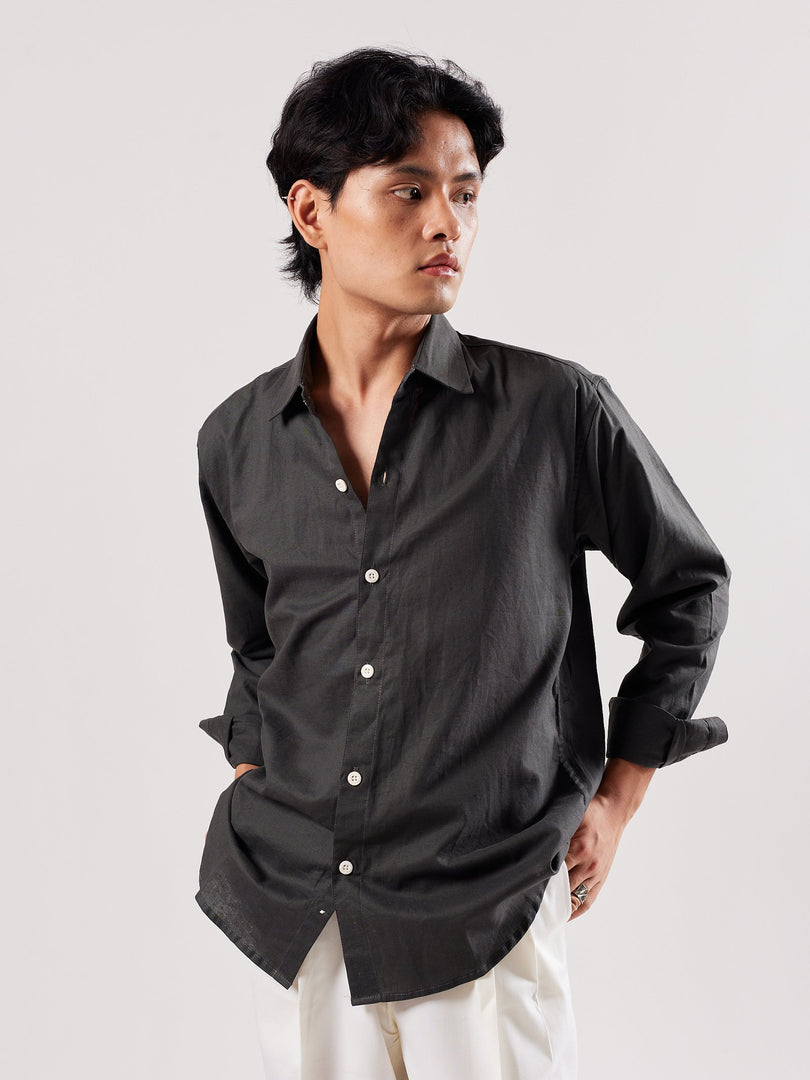 Dark Grey Linen Shirt