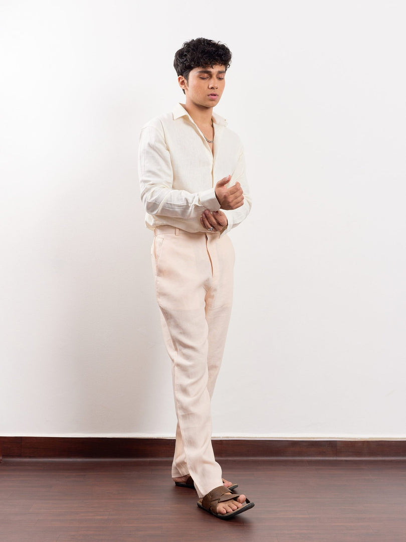 Peach Linen Trousers