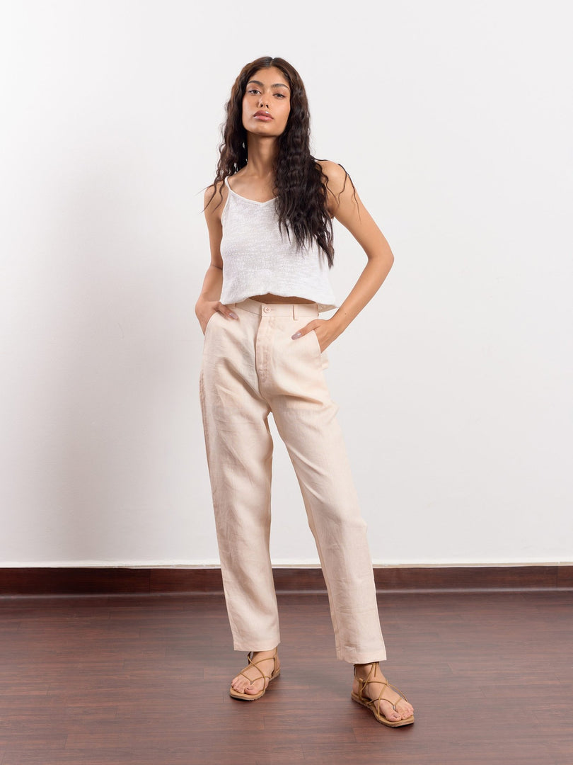 Peach Linen Trousers