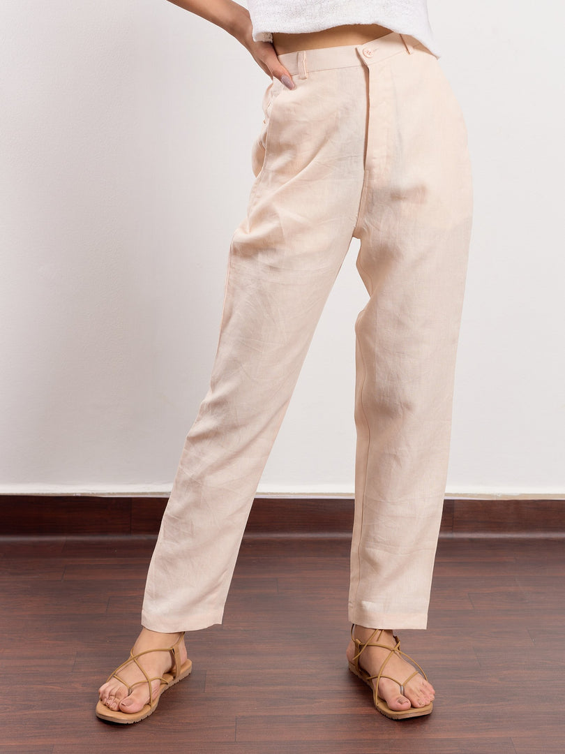 Peach Linen Trousers