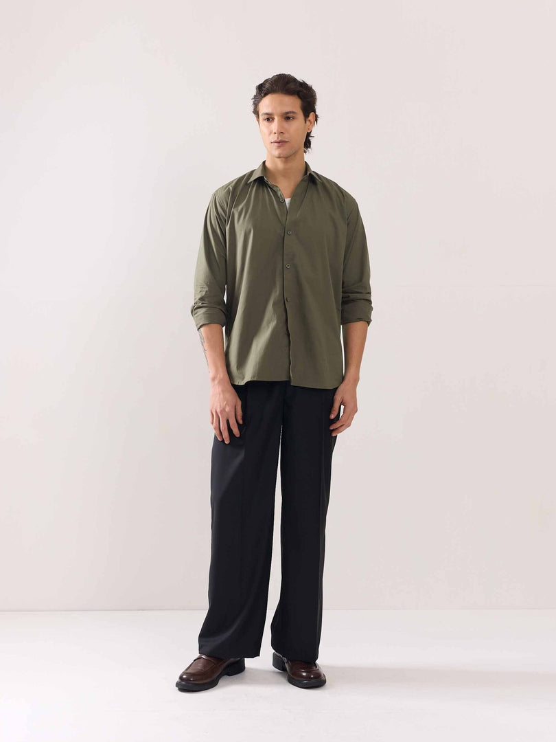 Khaki Green Poplin Shirt