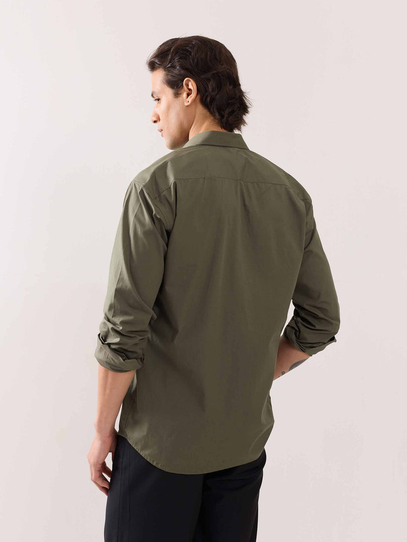 Khaki Green Poplin Shirt