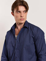 Load image into Gallery viewer, Blue Pinstriped Shirt
