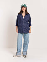 Load image into Gallery viewer, Blue Pinstriped Shirt
