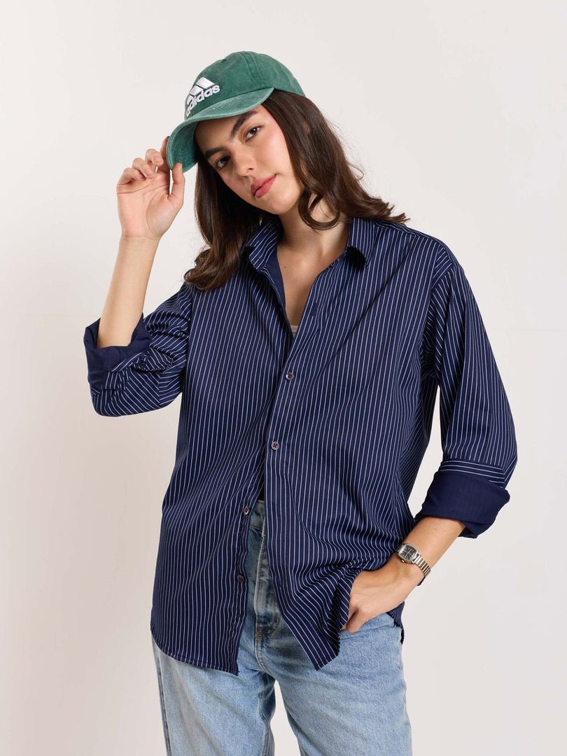 Blue Pinstriped Shirt