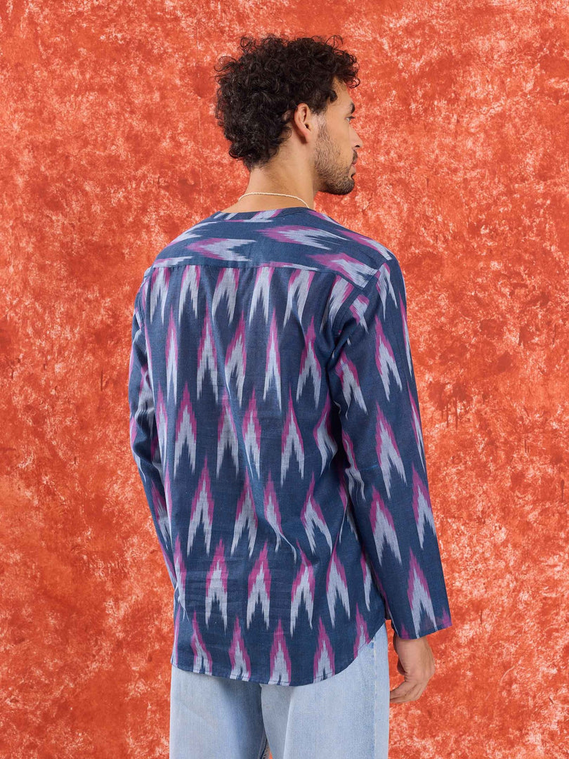 Blue Ikat Short Kurta