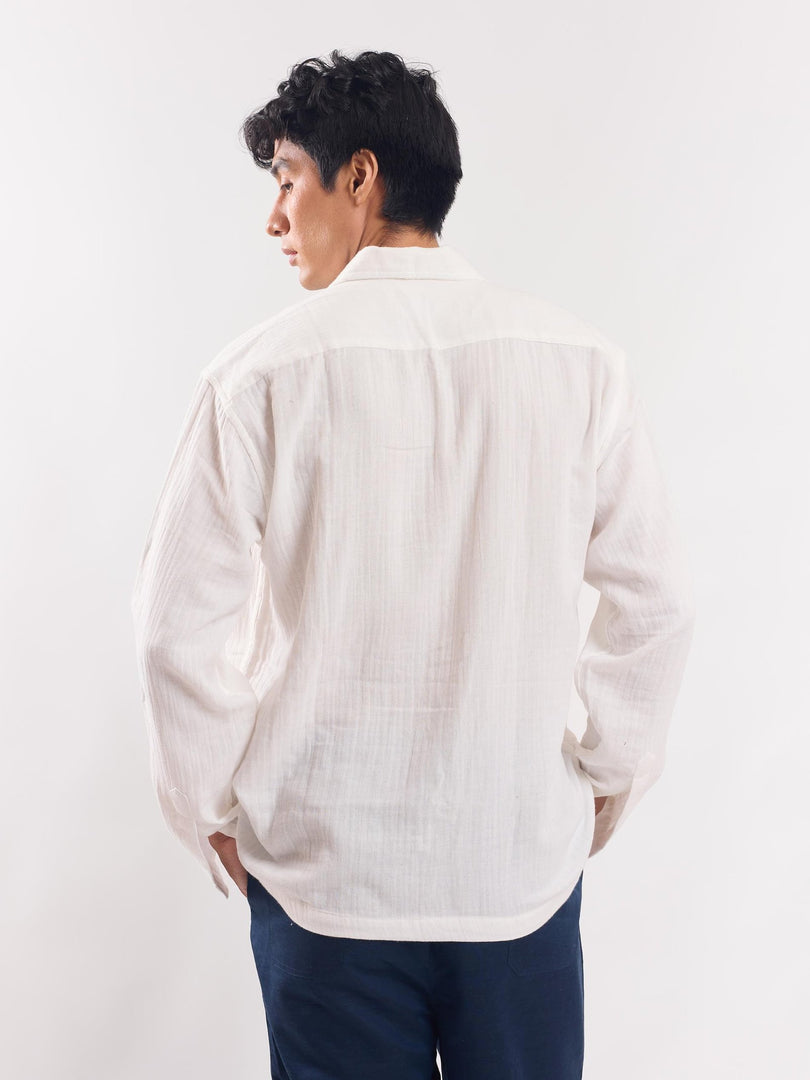 White Gauze Holiday Shirt