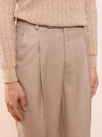 Load image into Gallery viewer, Beige Textured Baggy Fit Trousers
