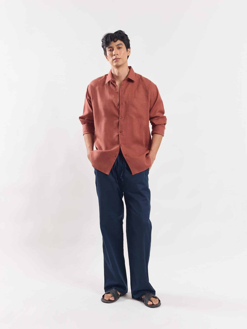 Red Linen Shirt