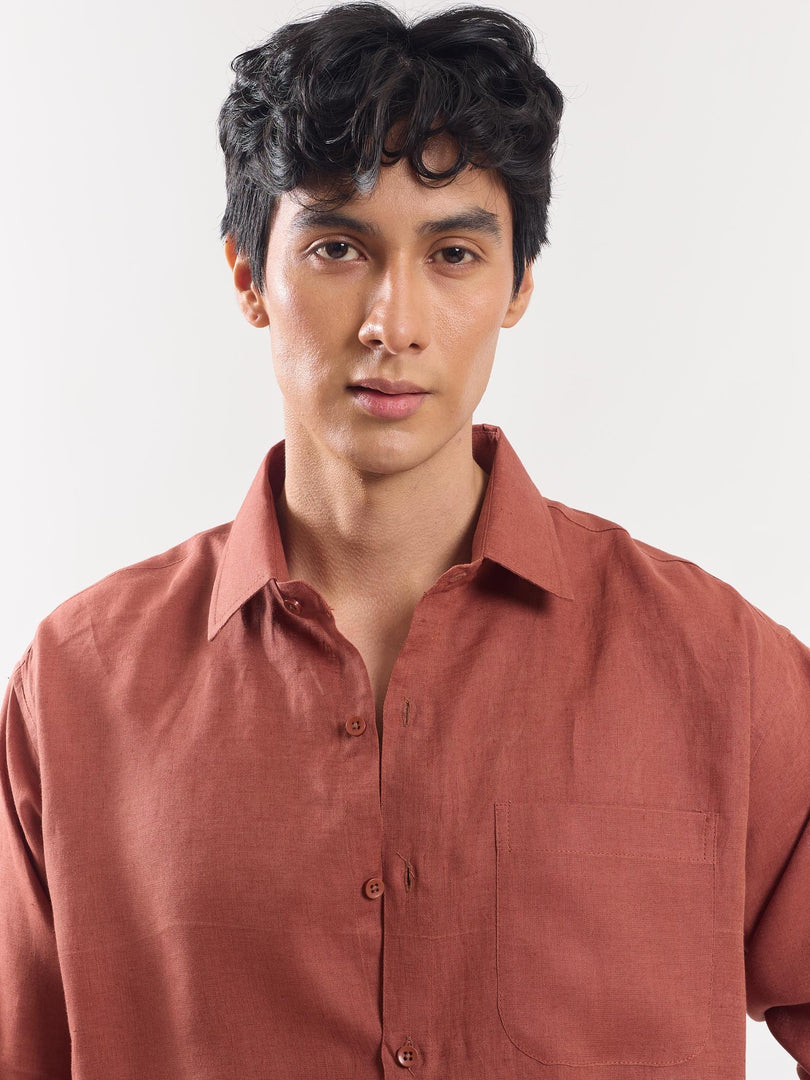 Red Linen Shirt