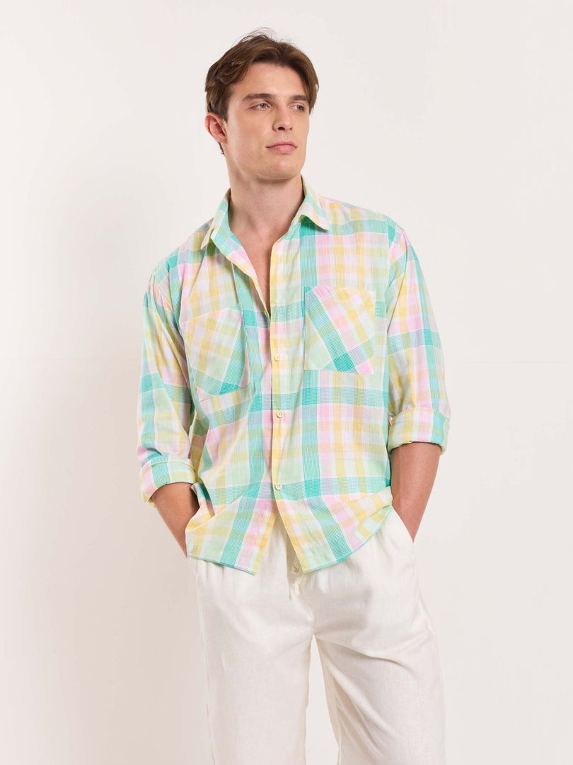 Multicolor Checked Holiday Shirt