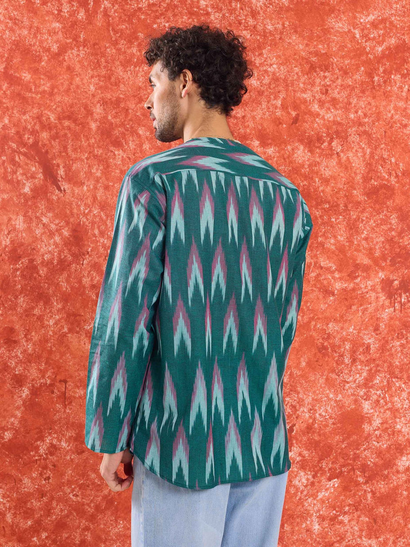 Green Ikat Short Kurta