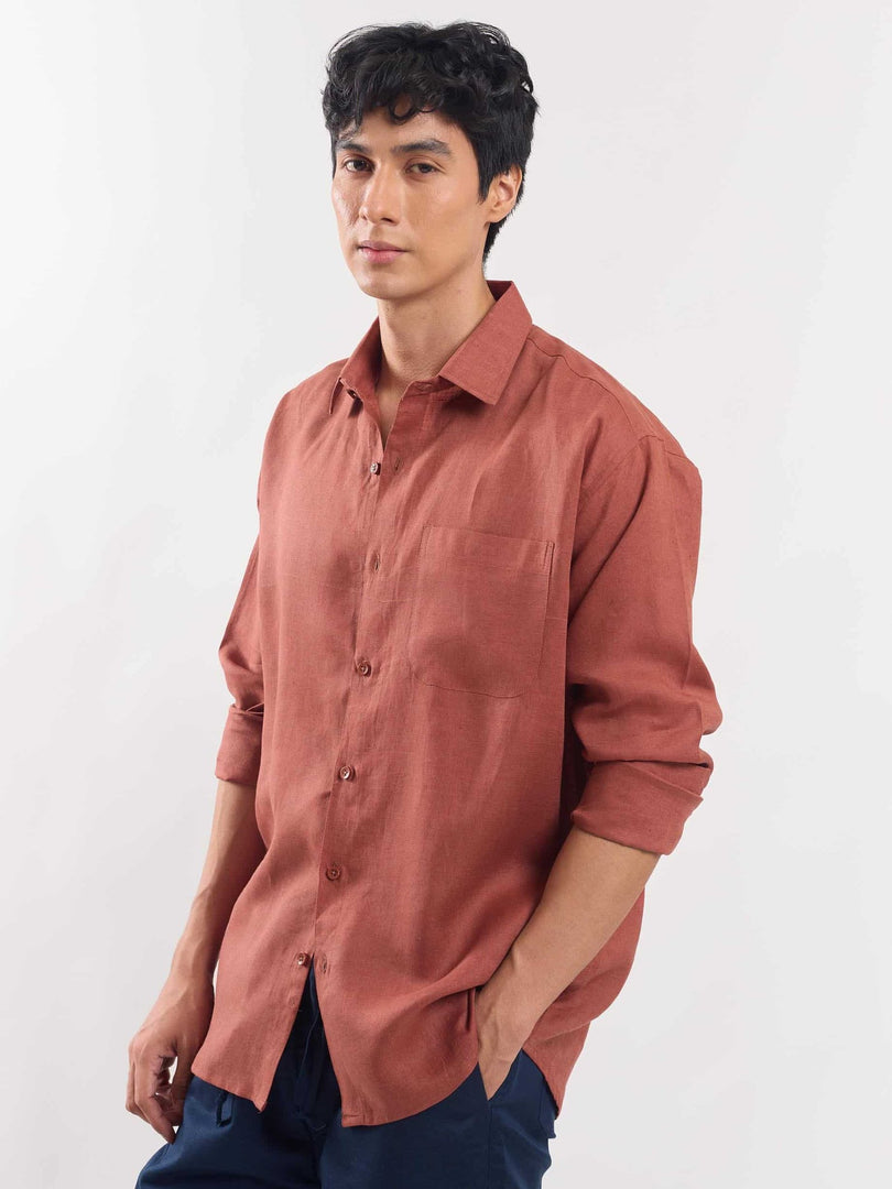 Red Linen Shirt