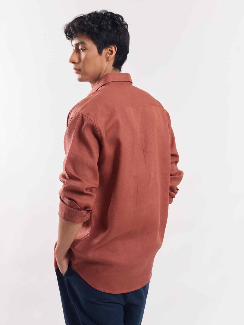 Red Linen Shirt