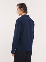 Load image into Gallery viewer, Navy Blue Textured Holiday Shirt
