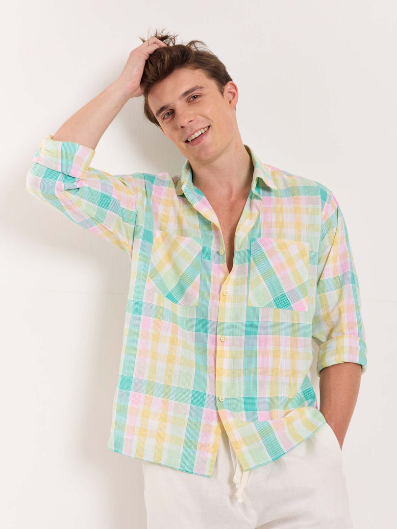 Multicolor Checked Holiday Shirt