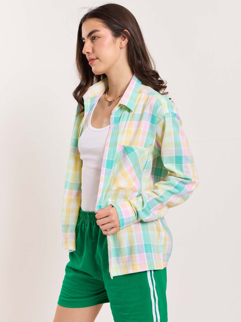 Multicolor Checked Holiday Shirt