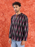 Load image into Gallery viewer, Black Ikat Short Kurta
