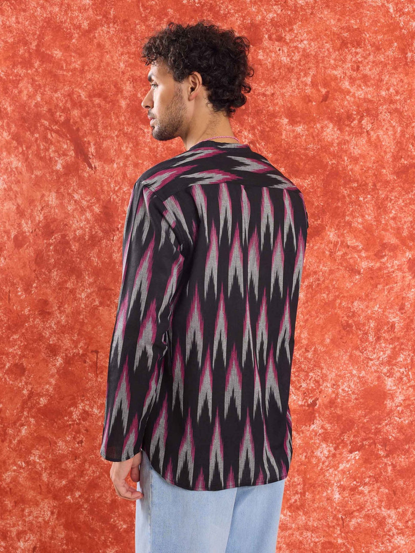 Black Ikat Short Kurta