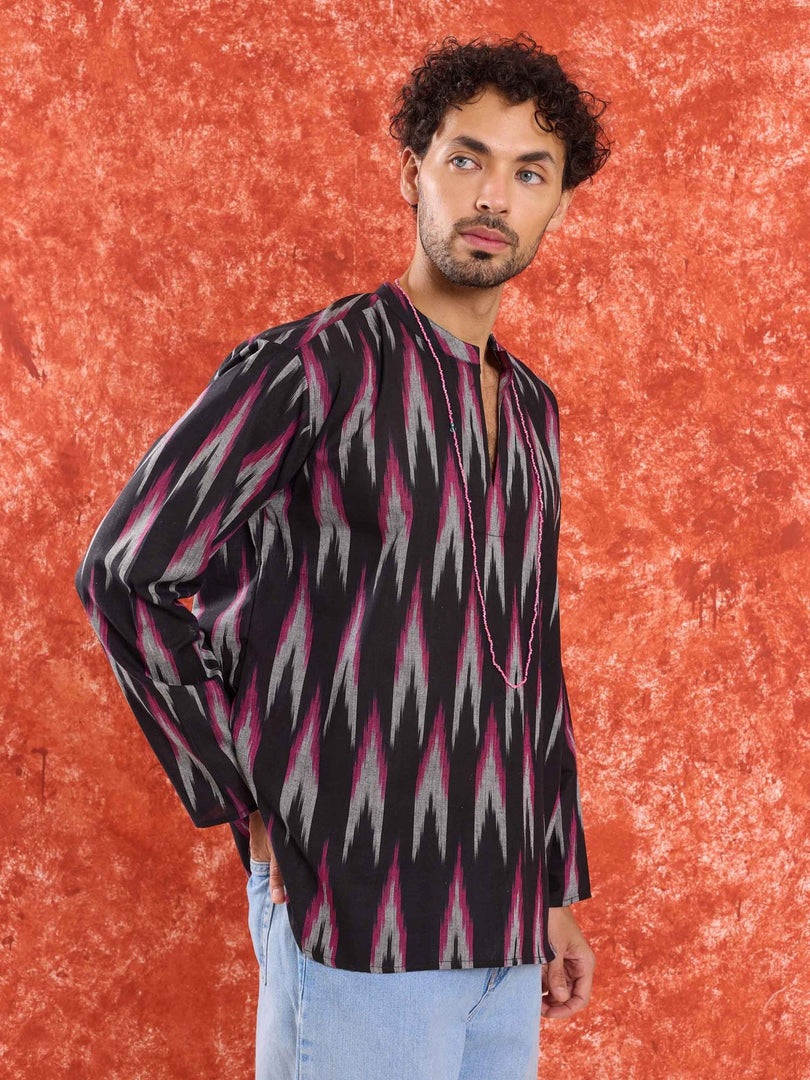 Black Ikat Short Kurta