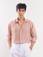 Load image into Gallery viewer, Peach Striped Linen Shirt
