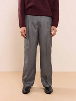 Load image into Gallery viewer, Dark Grey Textured Baggy Fit Trousers
