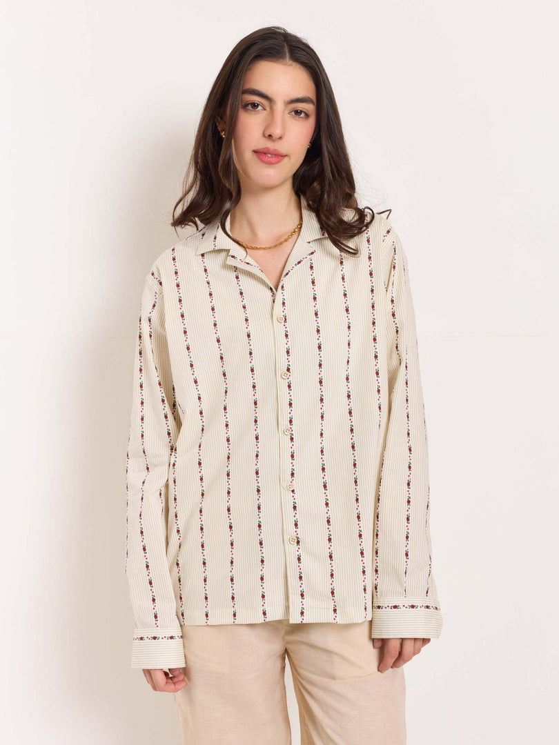 Rose Panelled Holiday Shirt